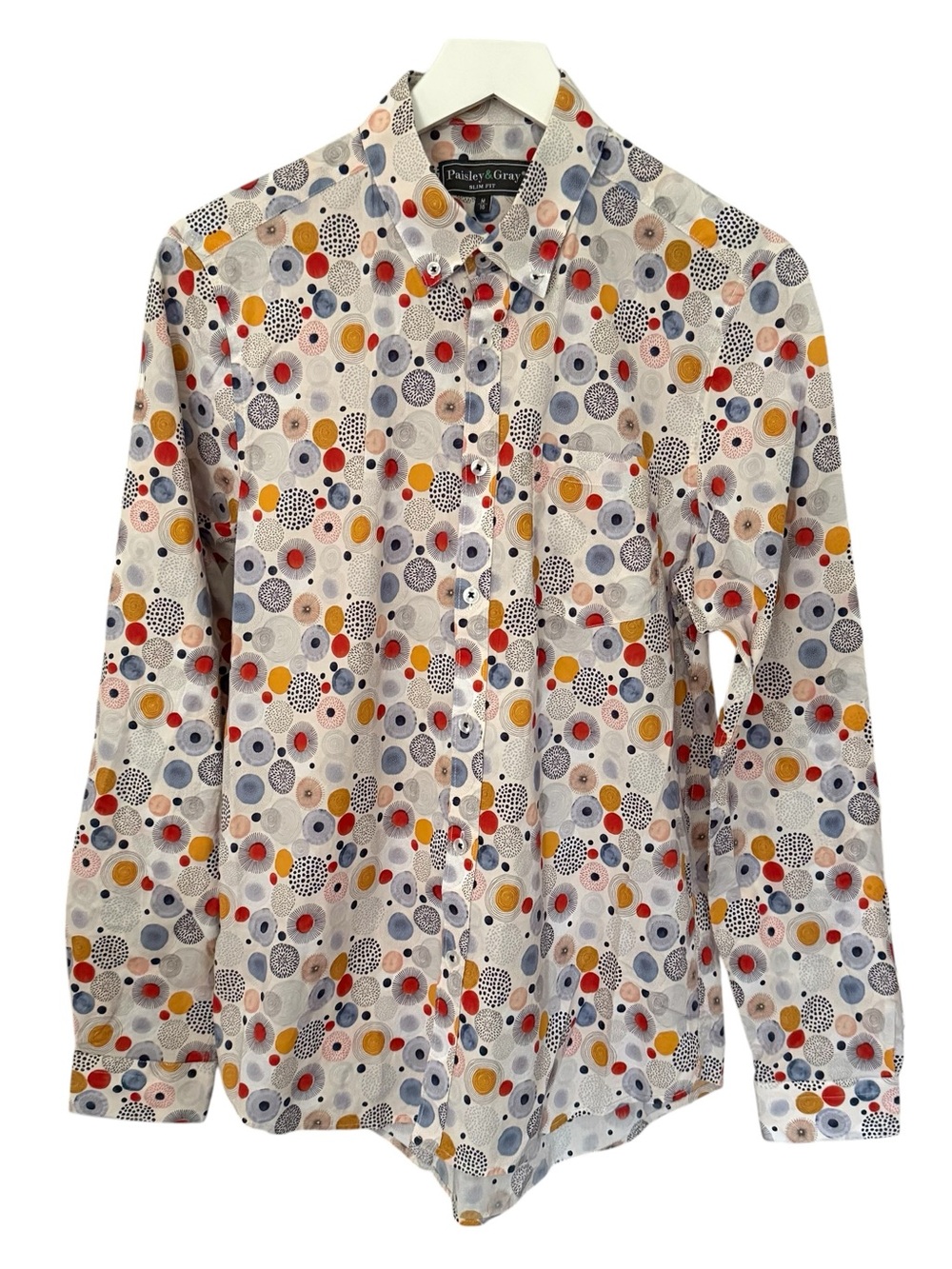 Paisley & Gray Slim Fit Men’s Size Medium Button Up Long Sleeve Shirt Multicolor